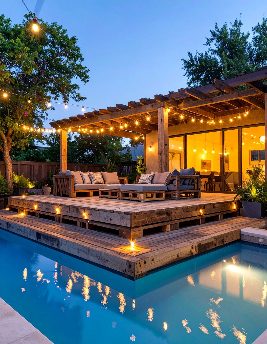 The Simple Pallet Wood Deck - 30 above ground pool deck ideas on a budget