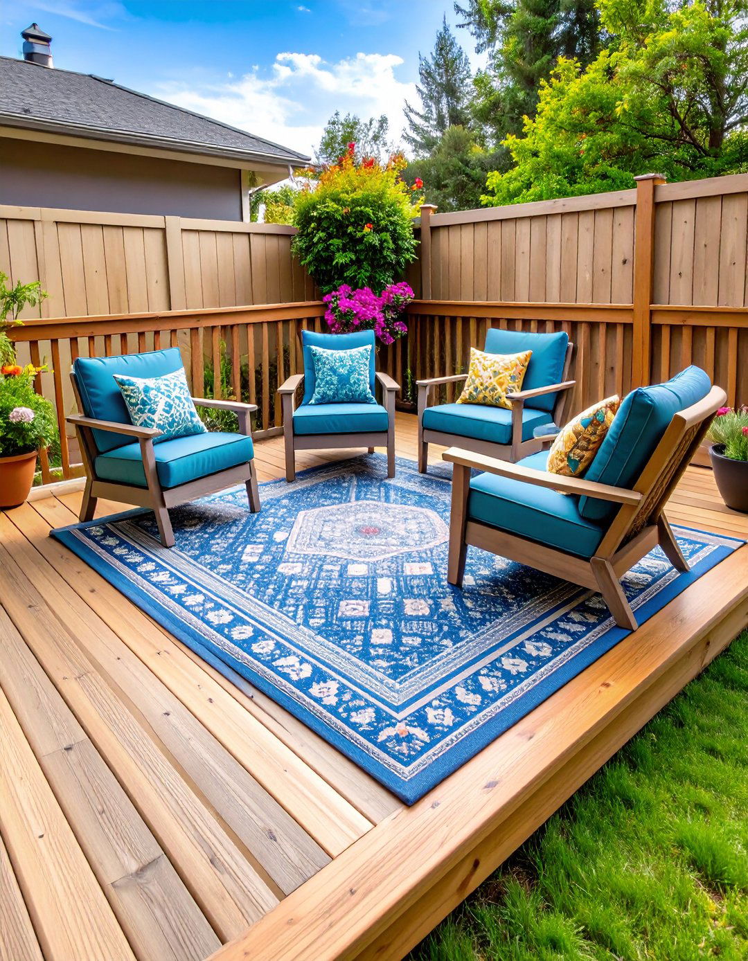 The Simple Square Platform Deck - 30 backyard deck ideas on a budget
