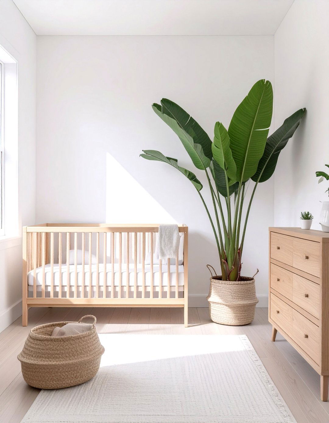 The Simple White and Wood Nursery - 30 modern baby girl room ideas