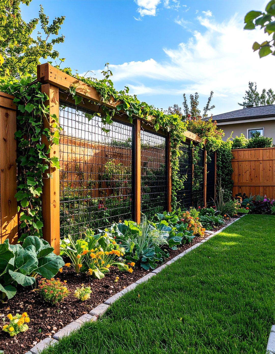 The Simple Wire Mesh Fence - 30 backyard fence ideas
