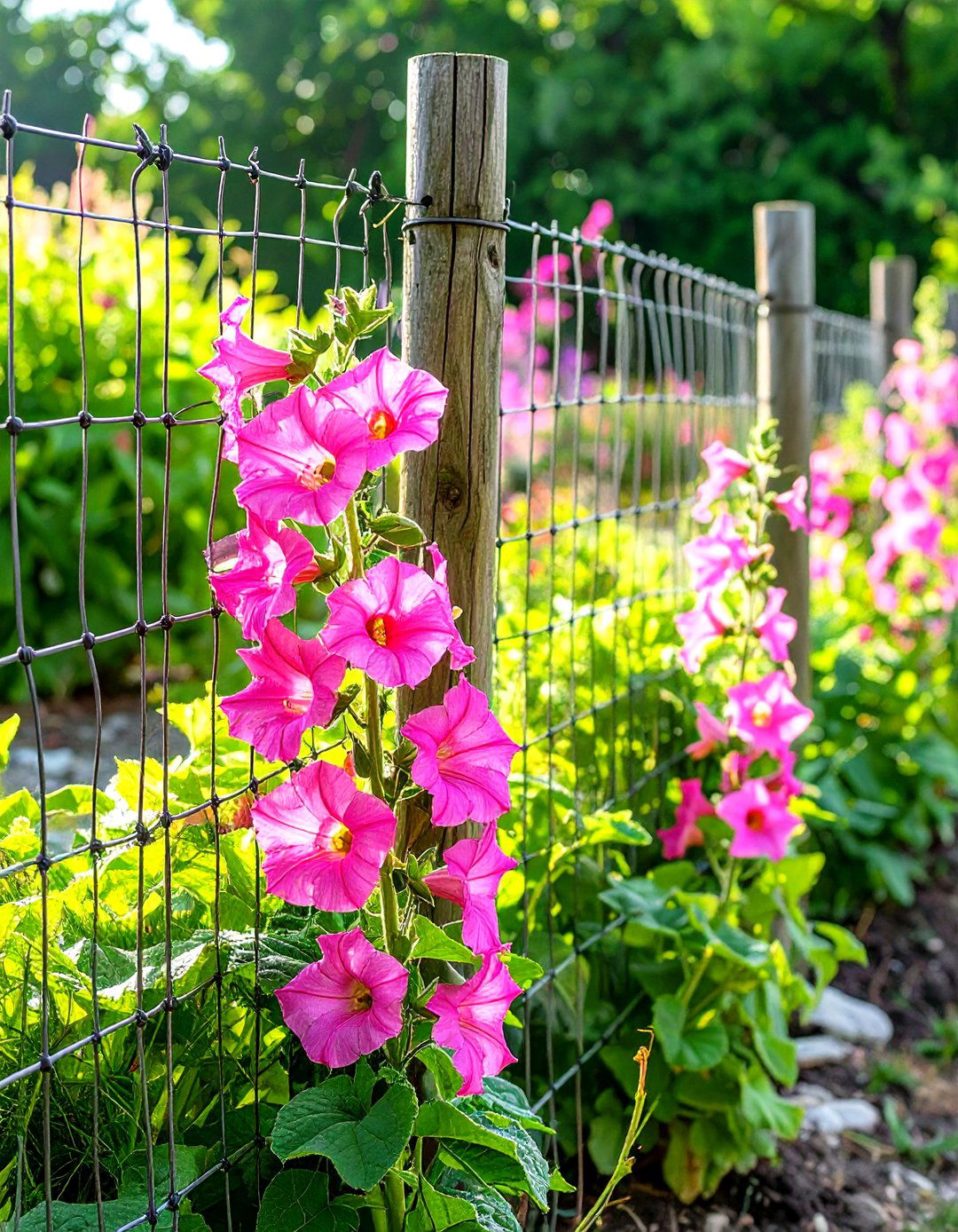 The Simple Wire and Post Fence - 30 low cost garden fence designs