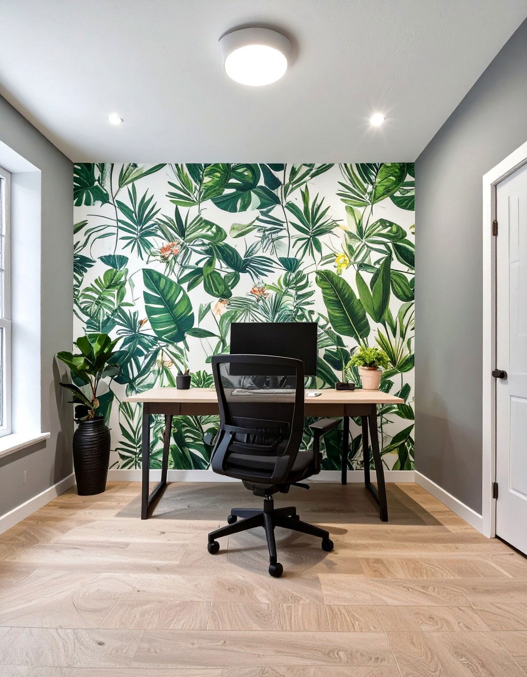 The Single Accent Wall Small Office - 30 modern small office interior design ideas