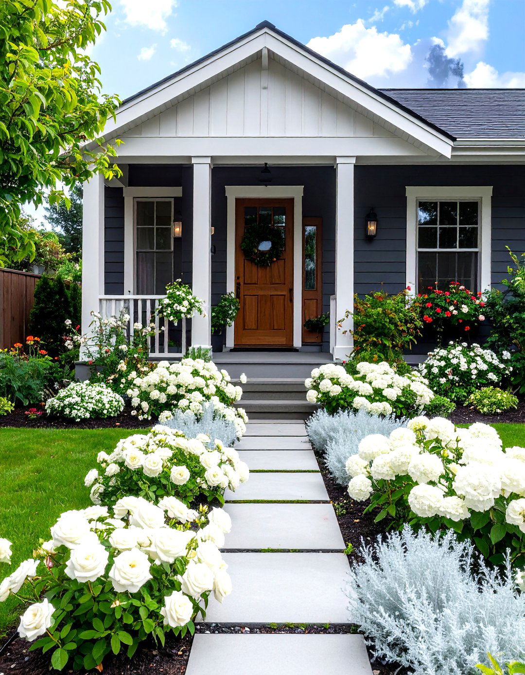 The Single Color Themed Garden - 30 landscape ideas for front of house