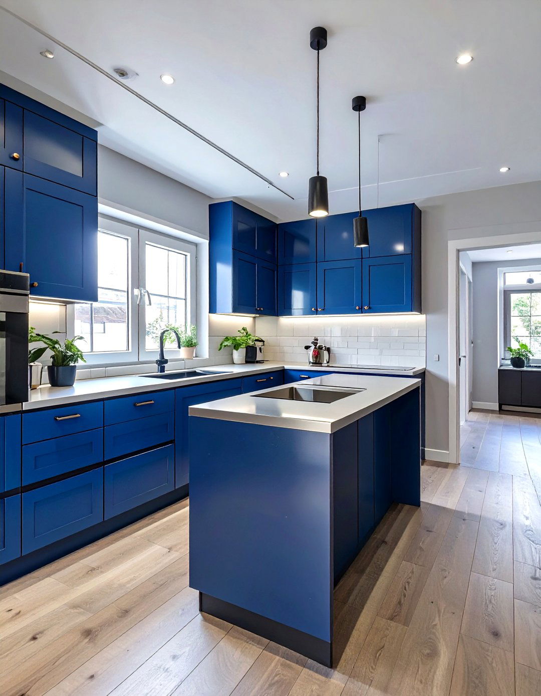 The Single Wall Kitchen with a Rolling Island - 30 small open kitchen design ideas