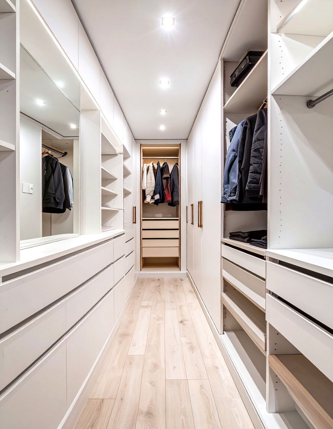 The Single Wall Storage Closet - 30 narrow walk in closet ideas