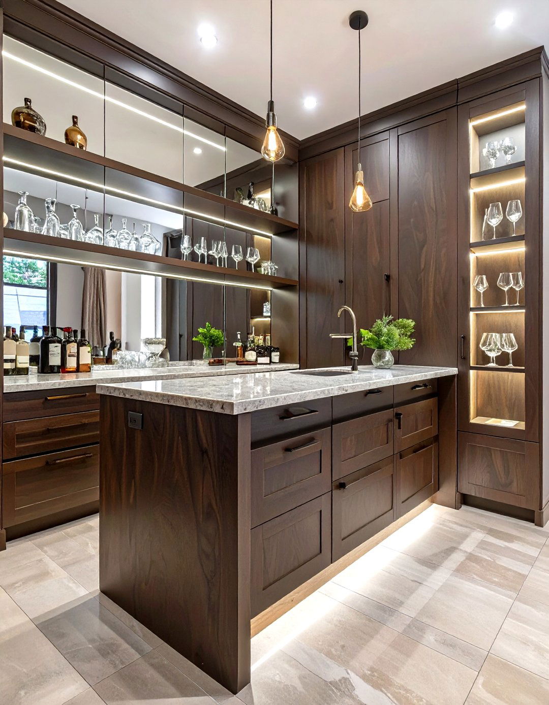The Single Wall Wet Bar Kitchenette - 30 basement kitchenette ideas