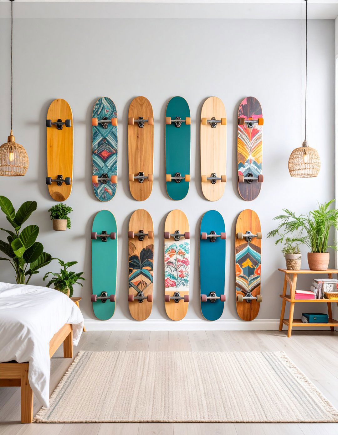 The Skateboard Deck Art Wall - 30 large wall decor ideas