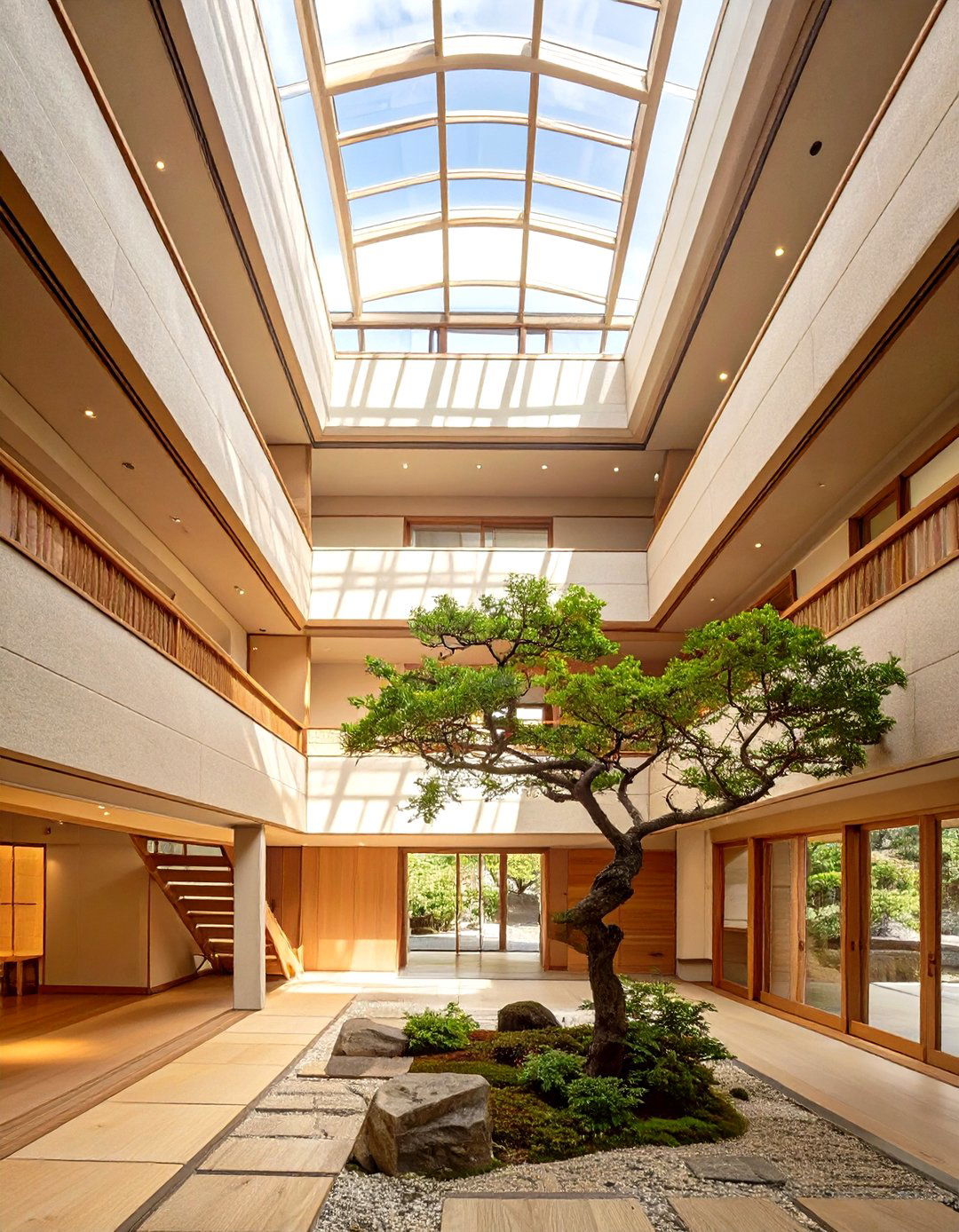 The Skylight Focused Atrium House - 30 japanese house design ideas