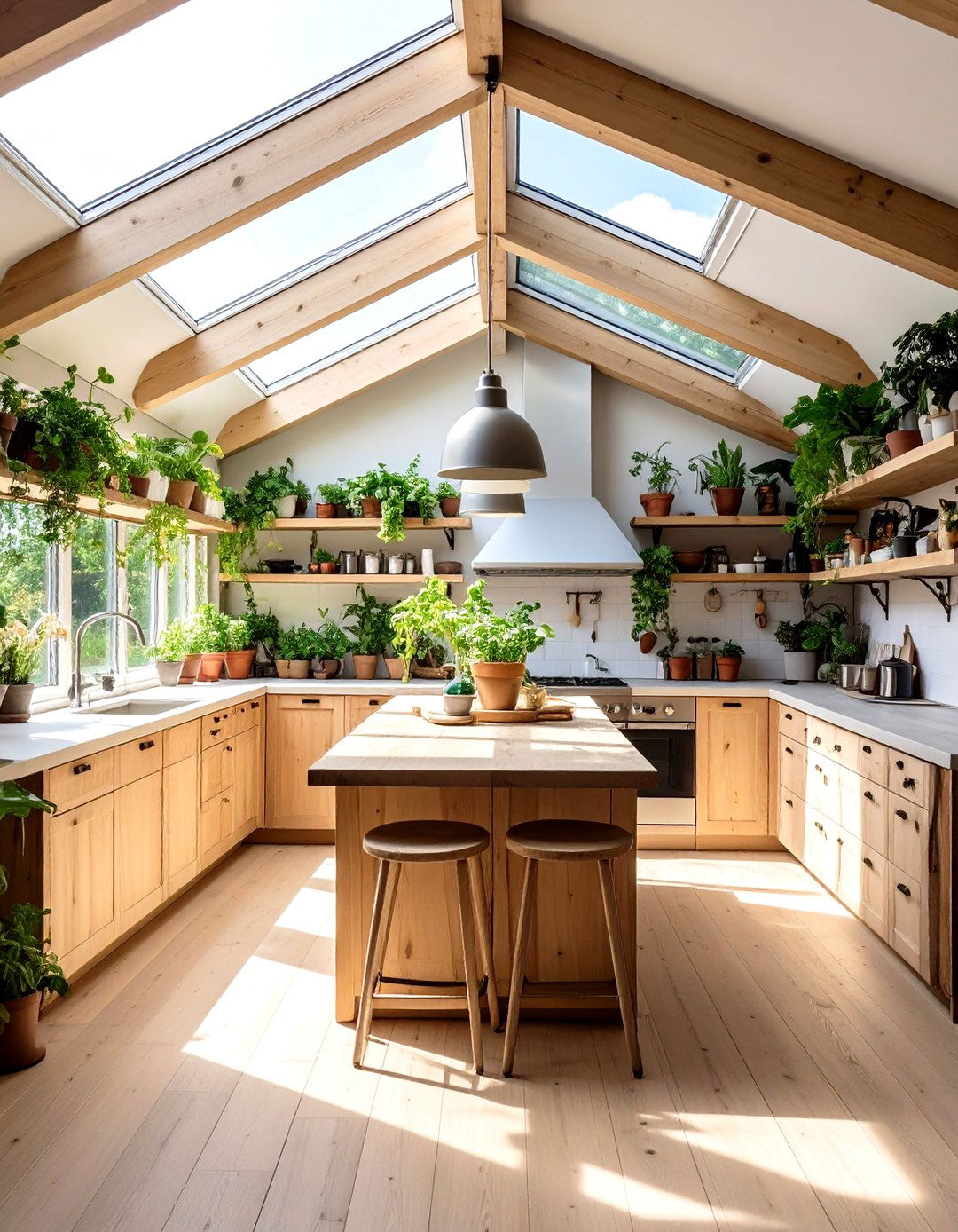 The Skylight Sanctuary Kitchen - 30 earthy boho kitchen ideas