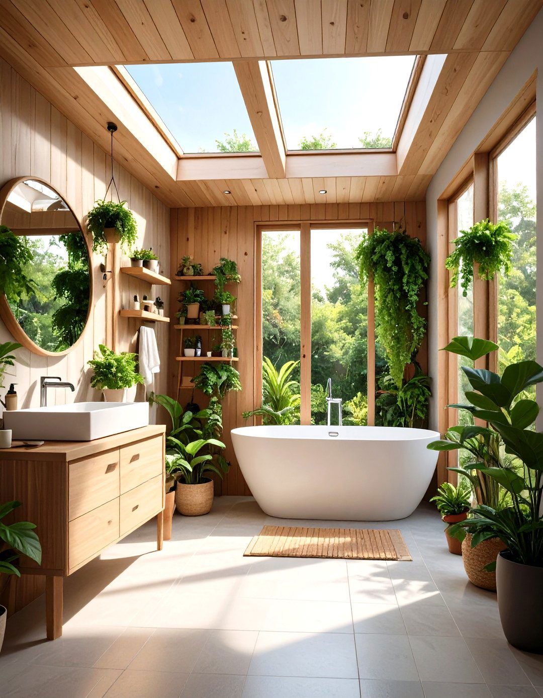 The Skylight and Plant Filled Shower Room - 30 limited space tiny shower room designs