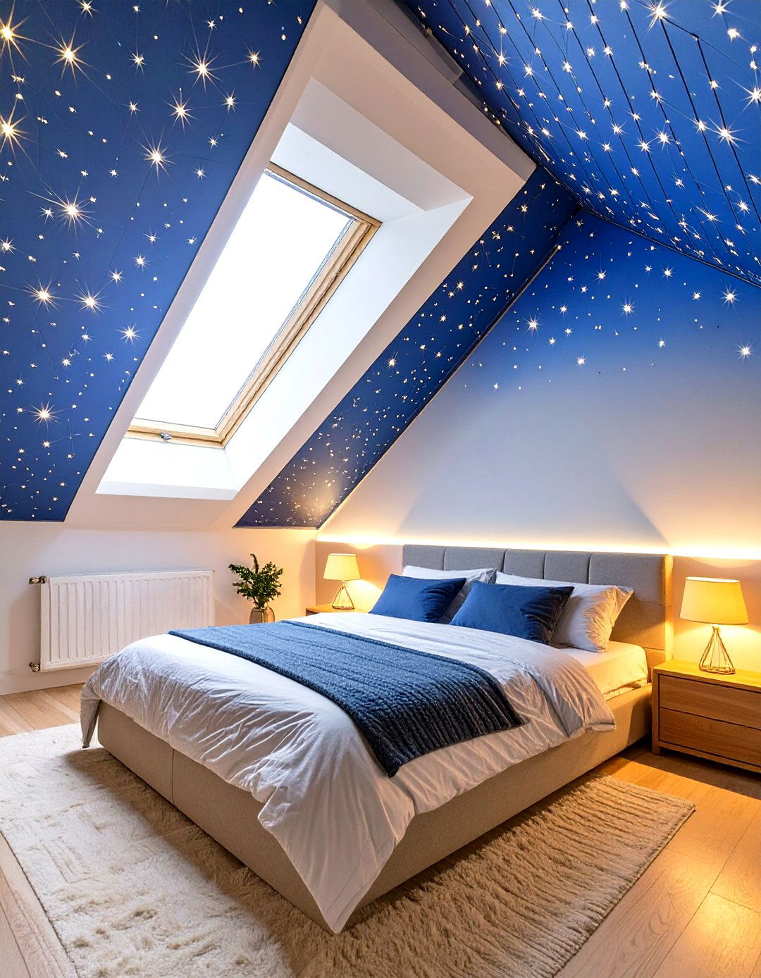 The Skylight and Starry Night Bedroom - 30 low sloped ceiling bedroom ideas
