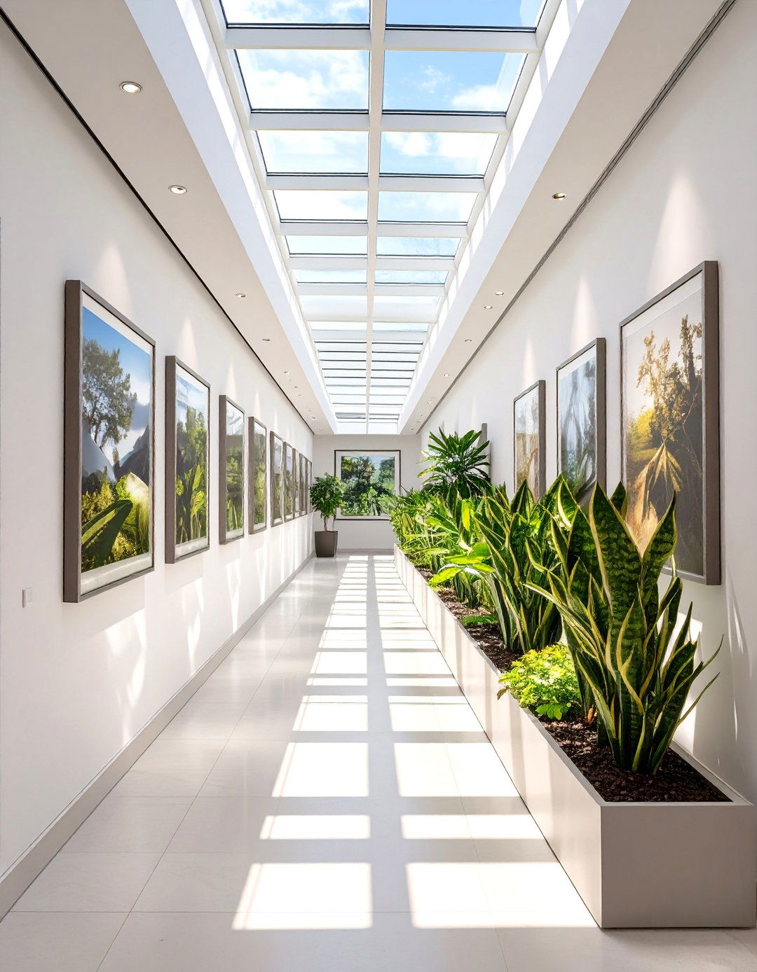 The Skylit Hallway Gallery - 30 biophilic interior design ideas