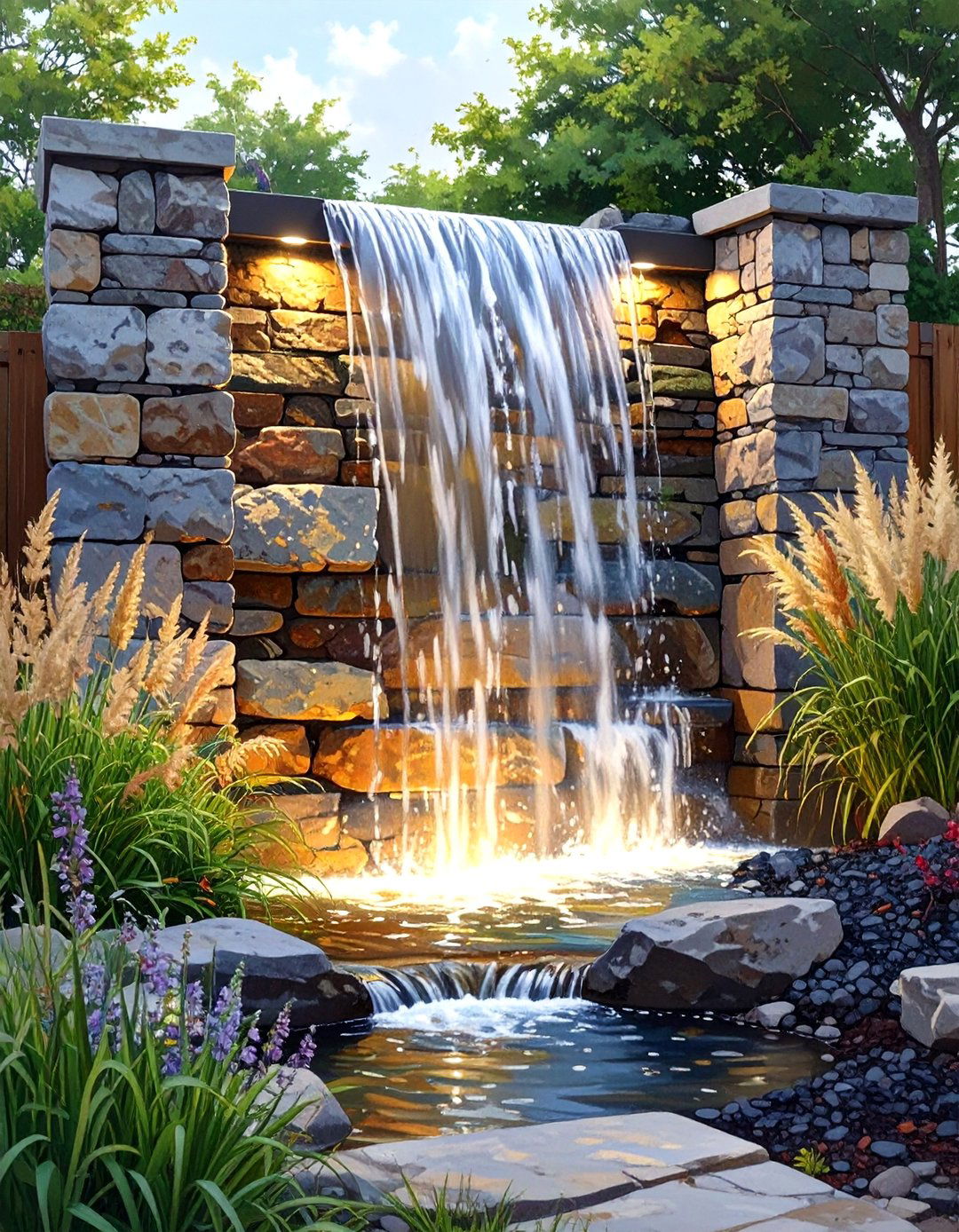 The Slate Wall Water Curtain - 30 ai waterfall garden ideas