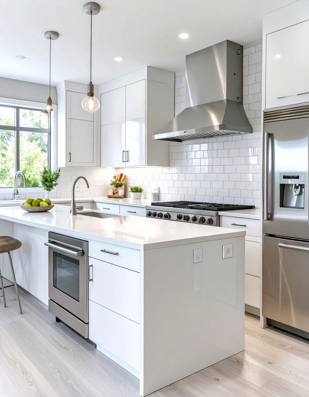 The Sleek All White Kitchen - 30 apartment kitchen ideas