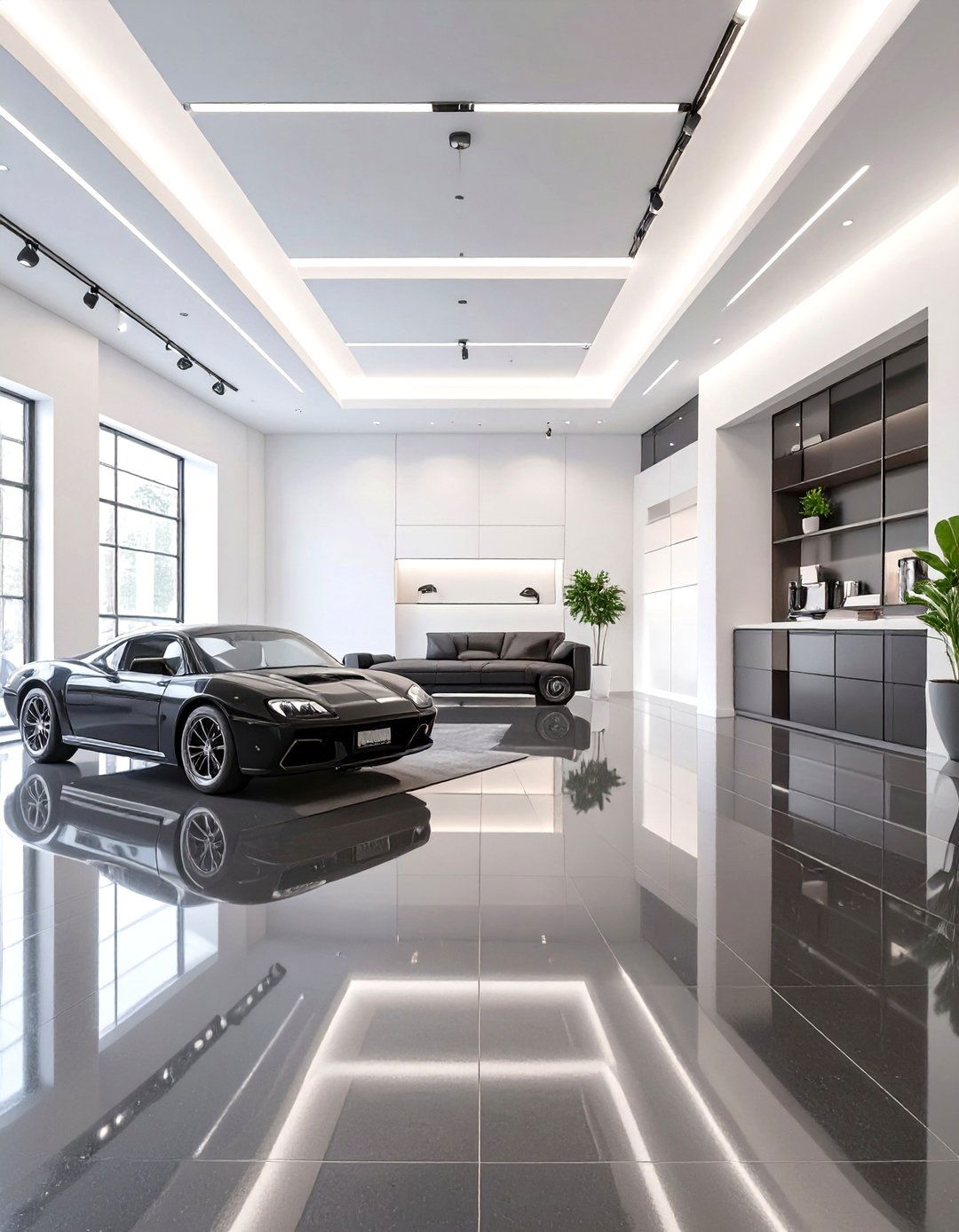 The Sleek Automotive Showroom - 30 man cave ideas garage