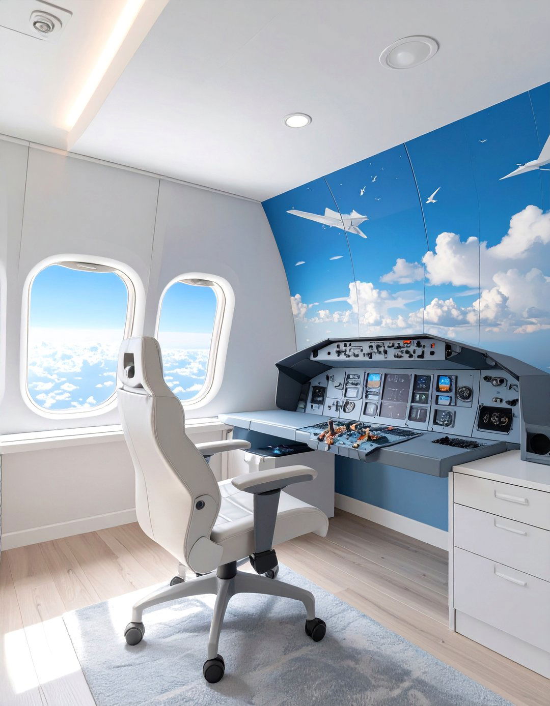 The Sleek Aviation Enthusiasts Cockpit - 30 ai teen room design ideas