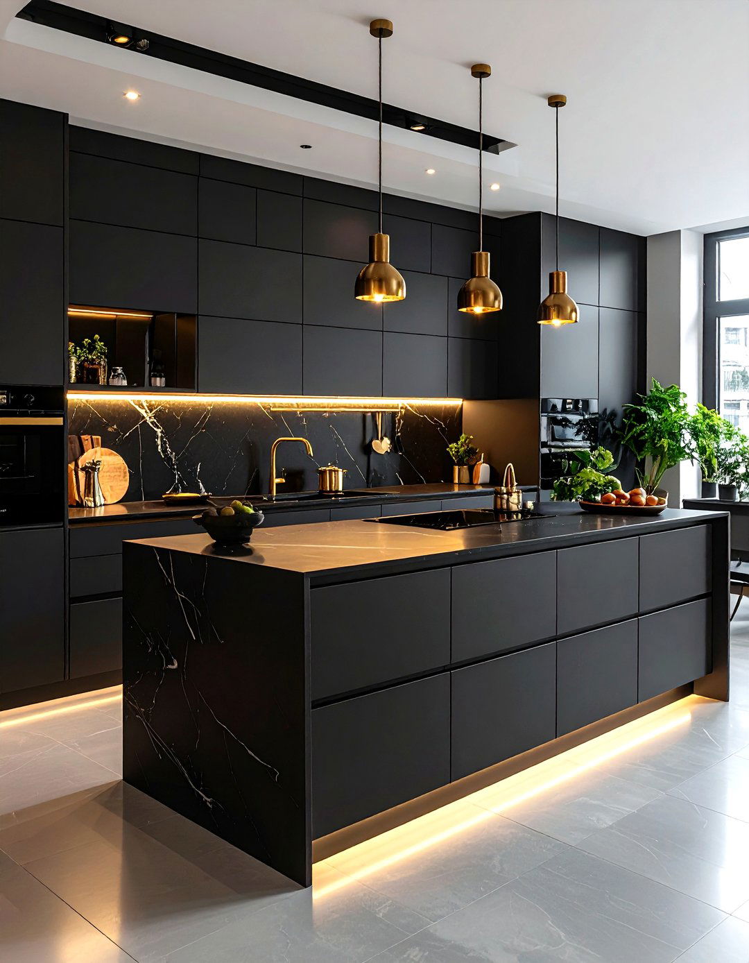 The Sleek Black Kitchen - 30 kitchen design gallery ideas