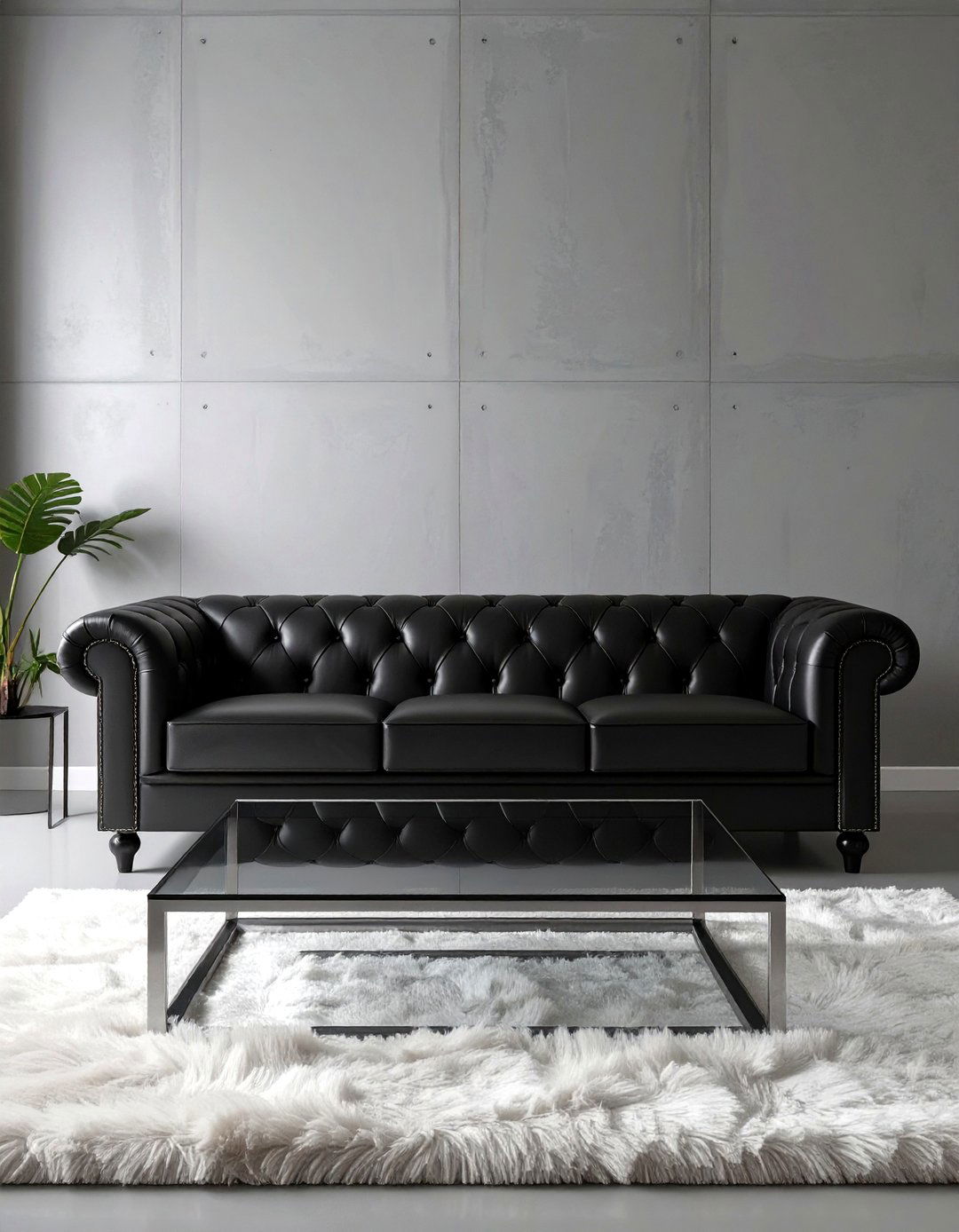 The Sleek Black Leather Living Room - 30 mens living room ideas