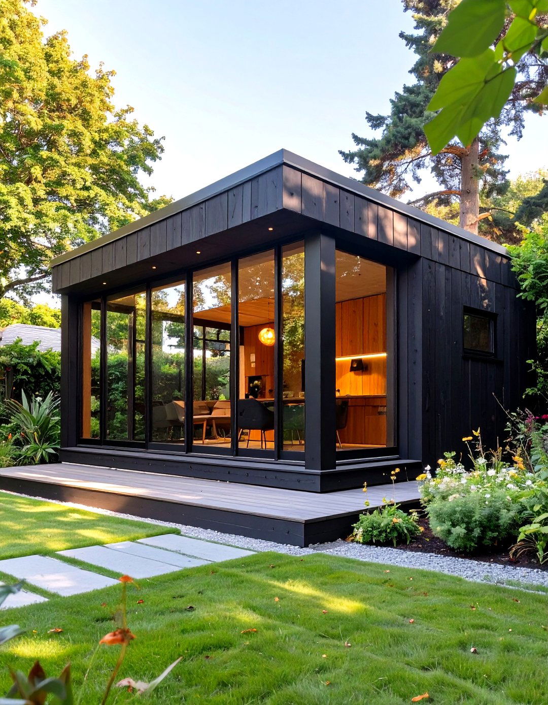 The Sleek Black Timber Garden Studio - 30 garden studio design ideas