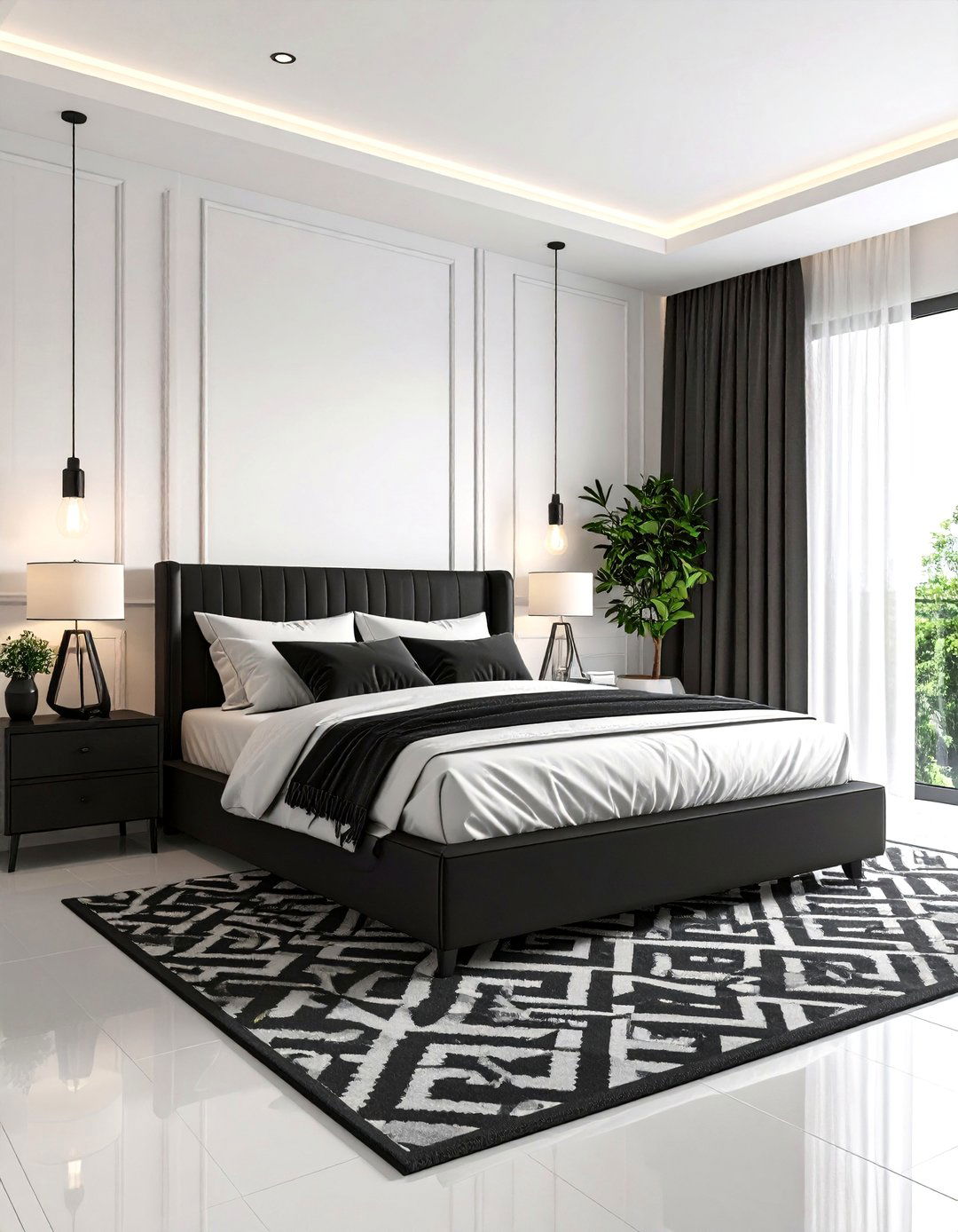 The Sleek Black and White Bedroom - 30 3d bedroom design ideas