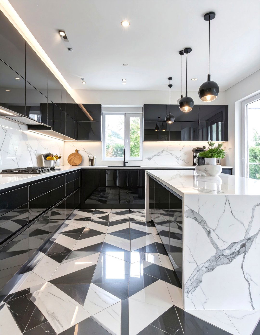 The Sleek Black and White Kitchen - 30 free kitchen design tool ideas