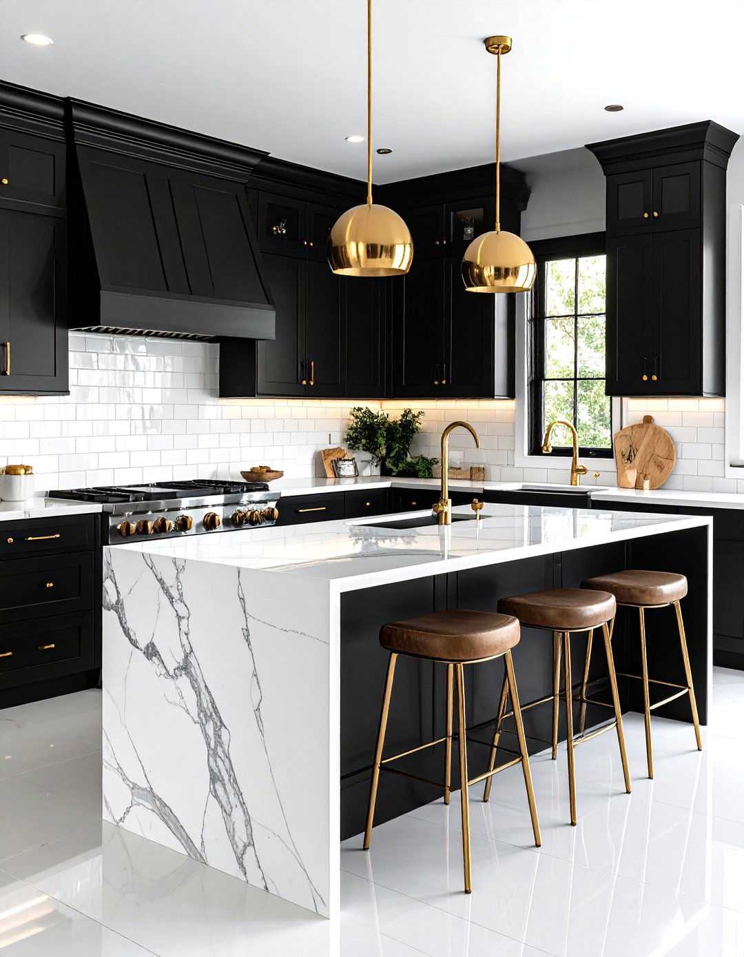The Sleek Black and White Kitchen