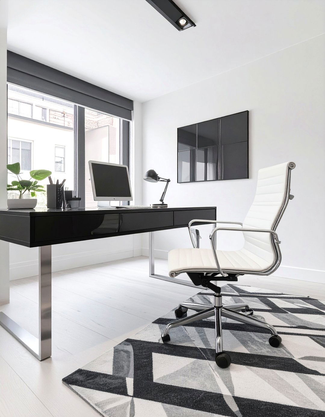 The Sleek Black and White Office - 30 home office furniture ideas