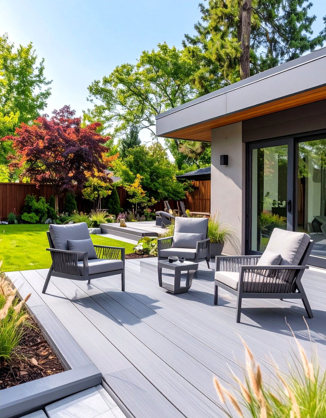 The Sleek Composite Backyard Deck - 30 deck ideas for backyard