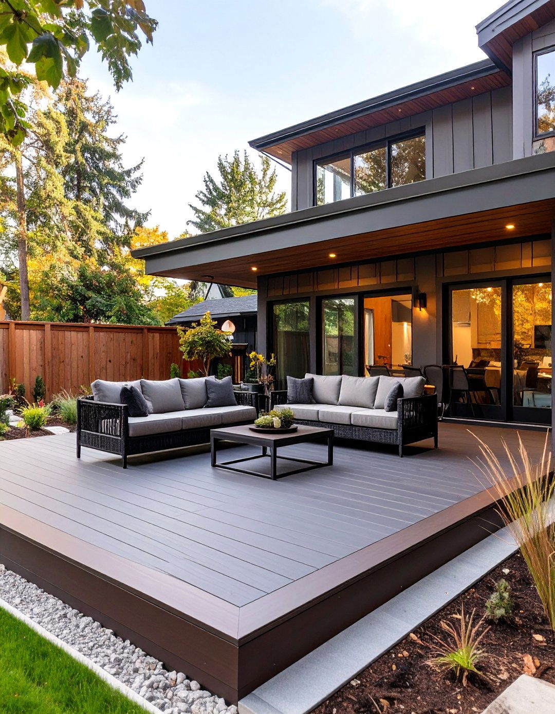 The Sleek Composite Deck with Picture Framing - 30 back deck ideas