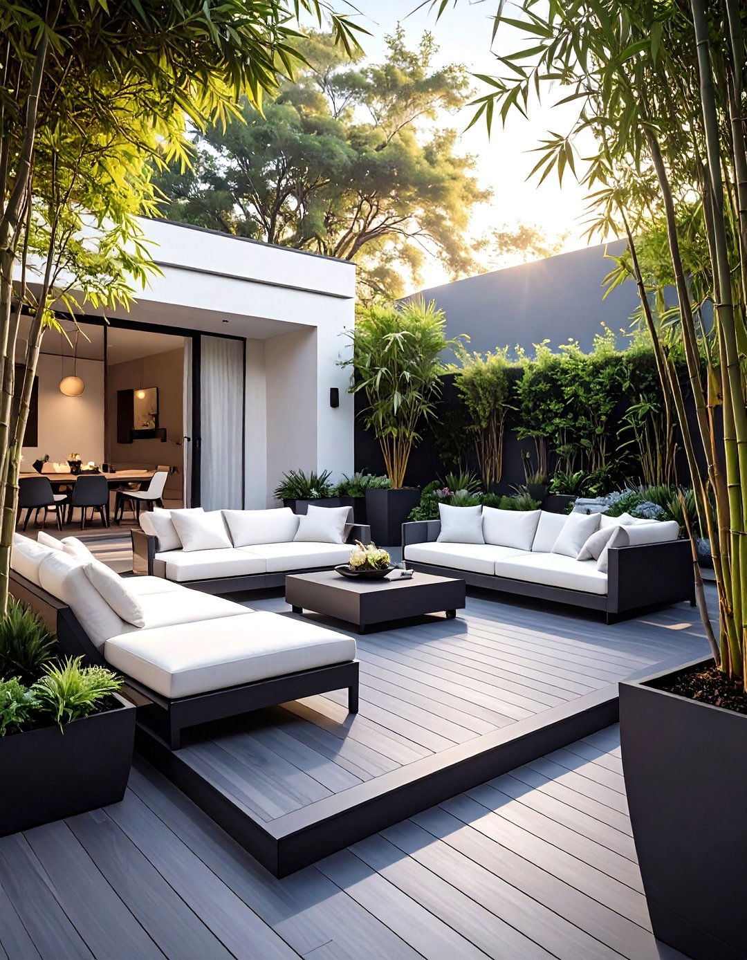 The Sleek Composite Decking Platform - 30 no grass backyard ideas