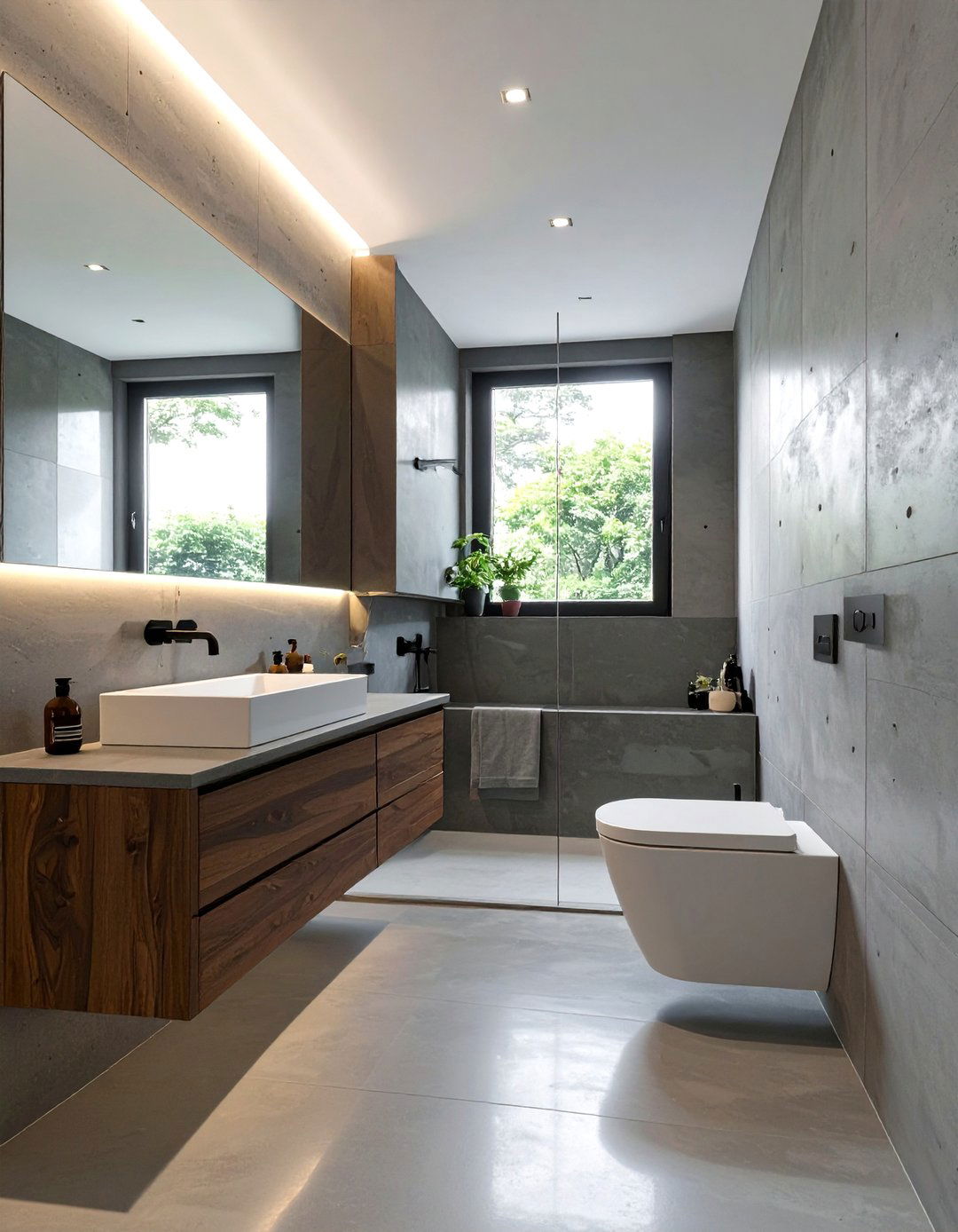 The Sleek Concrete Bathroom - 30 bathroom reno ideas