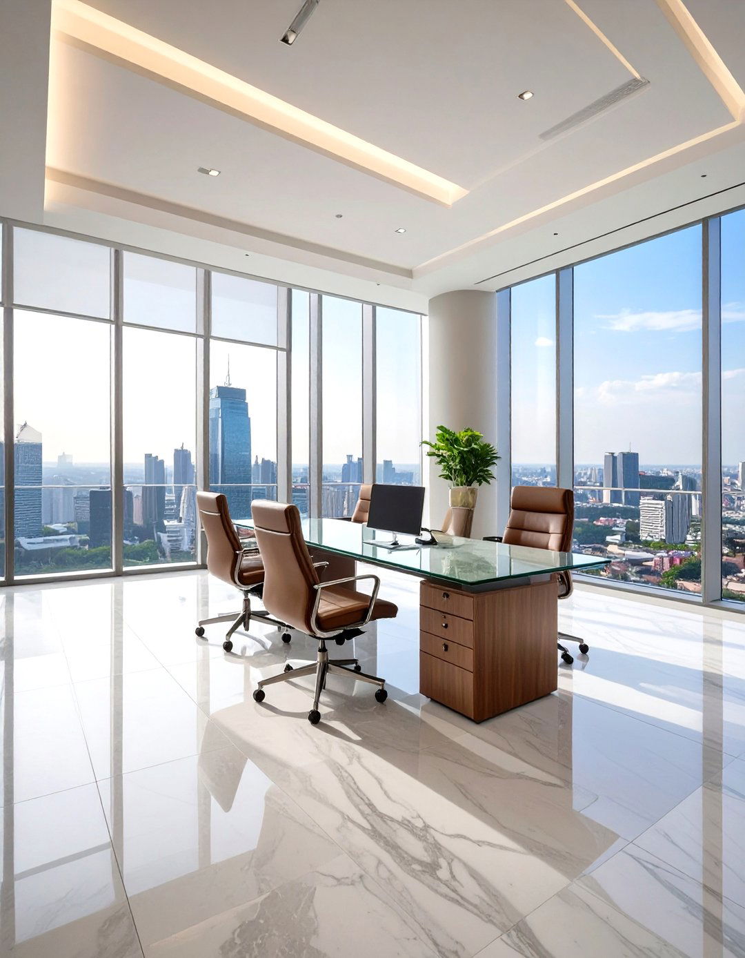 The Sleek Corporate High Rise - 30 office decoration ideas for work