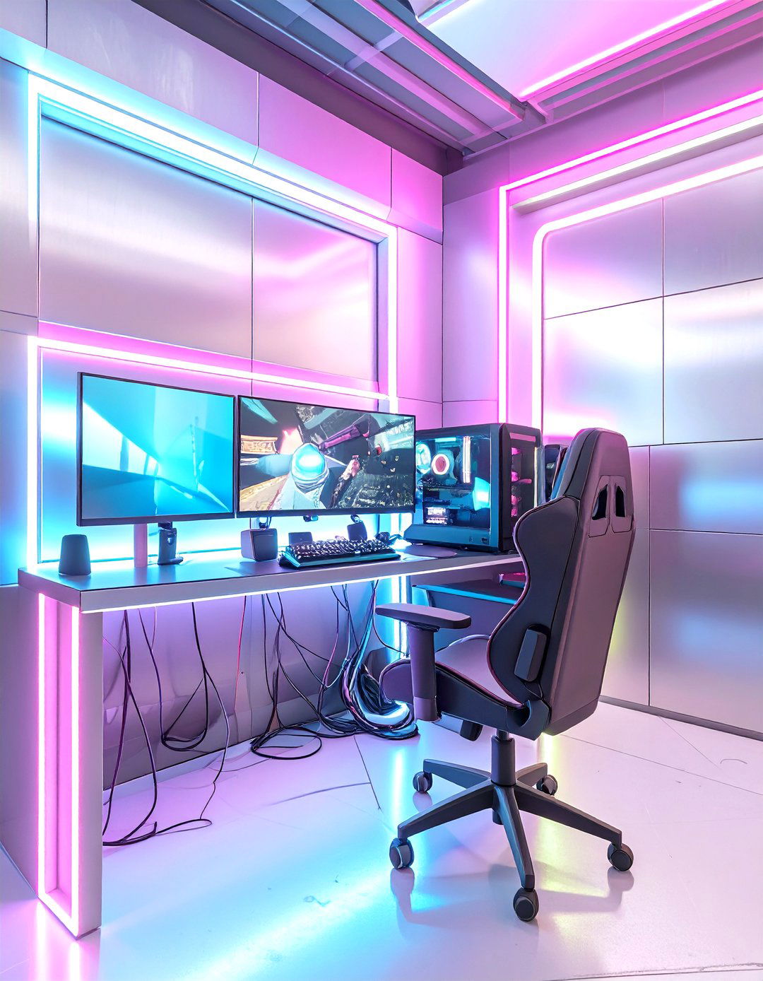 The Sleek Cyberpunk Hub - 30 game room design ideas