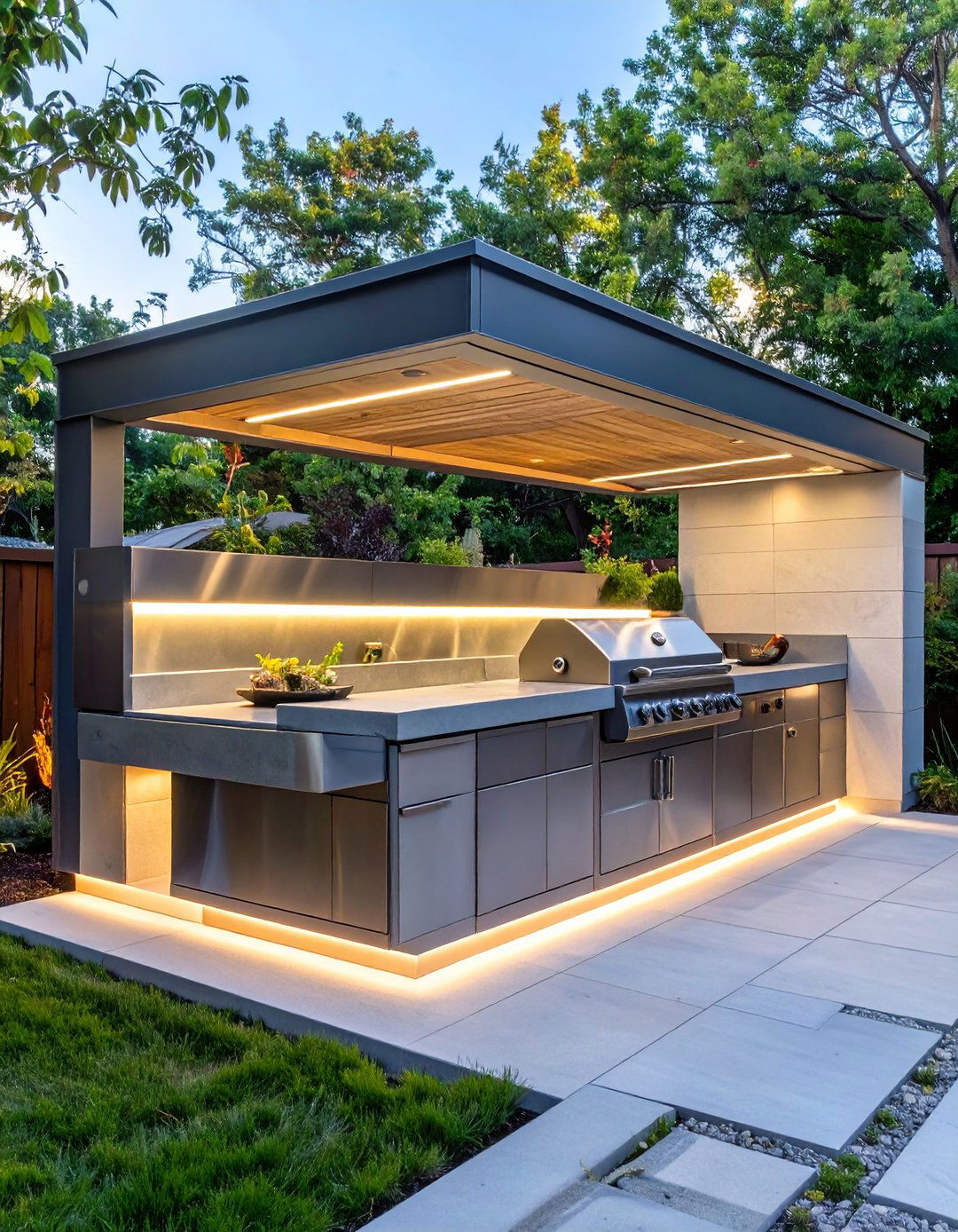 The Sleek Entertainment Hub - 30 modern small backyard ideas
