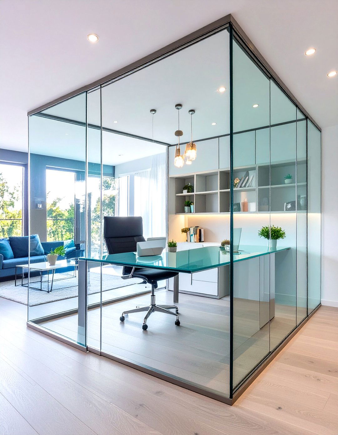 The Sleek Glass Box Home Office - 30 luxury modern home office ideas