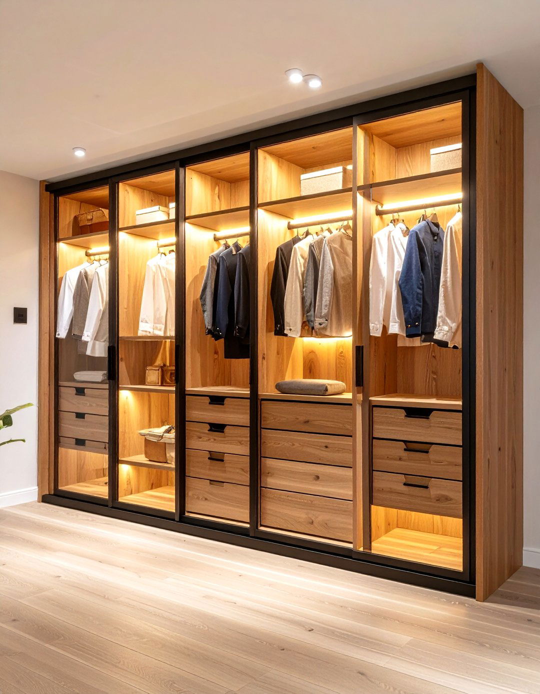 The Sleek Glass Door Entry Closet - 30 entry closet ideas
