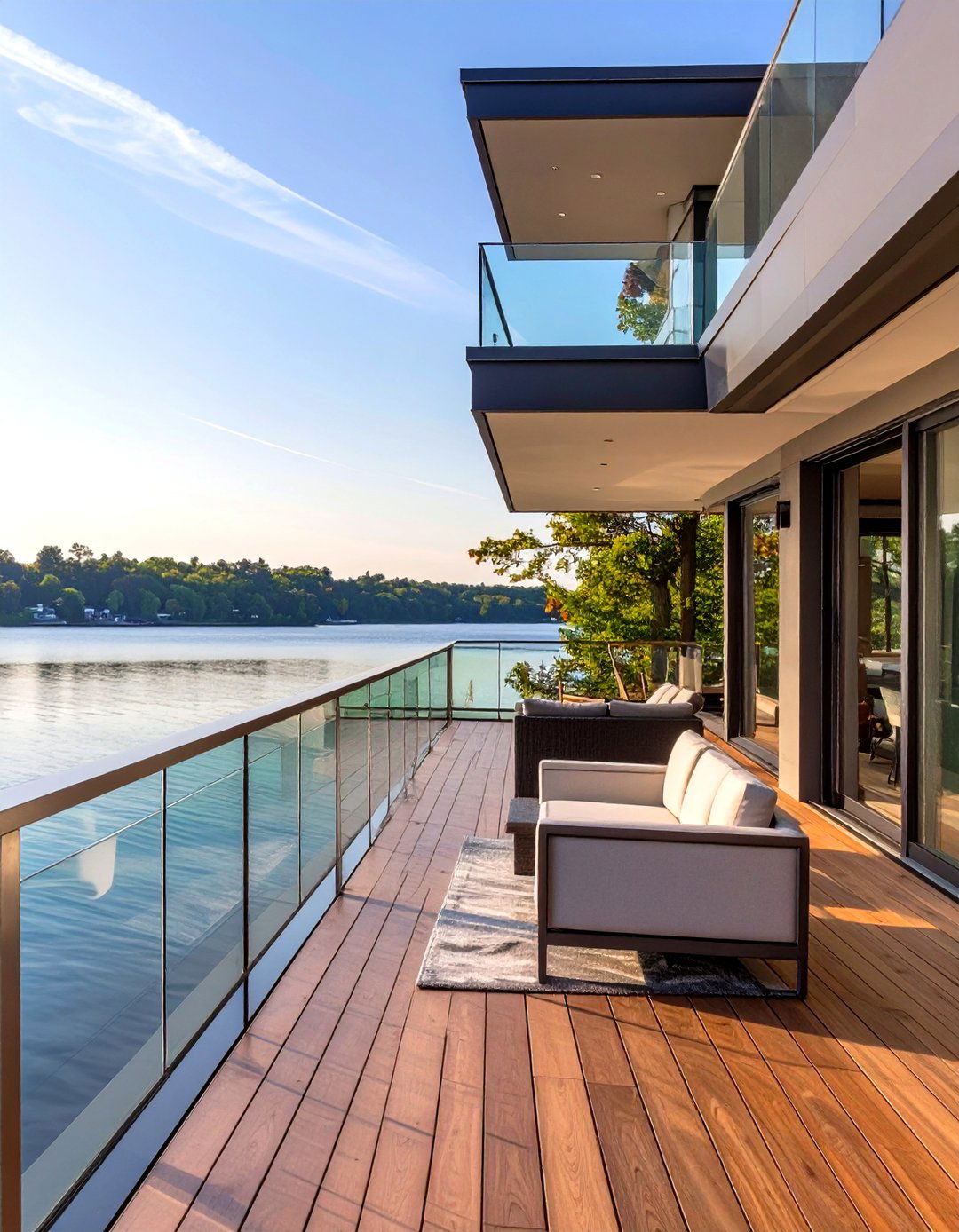 The Sleek Glass Paneled Deck - 30 cool deck ideas