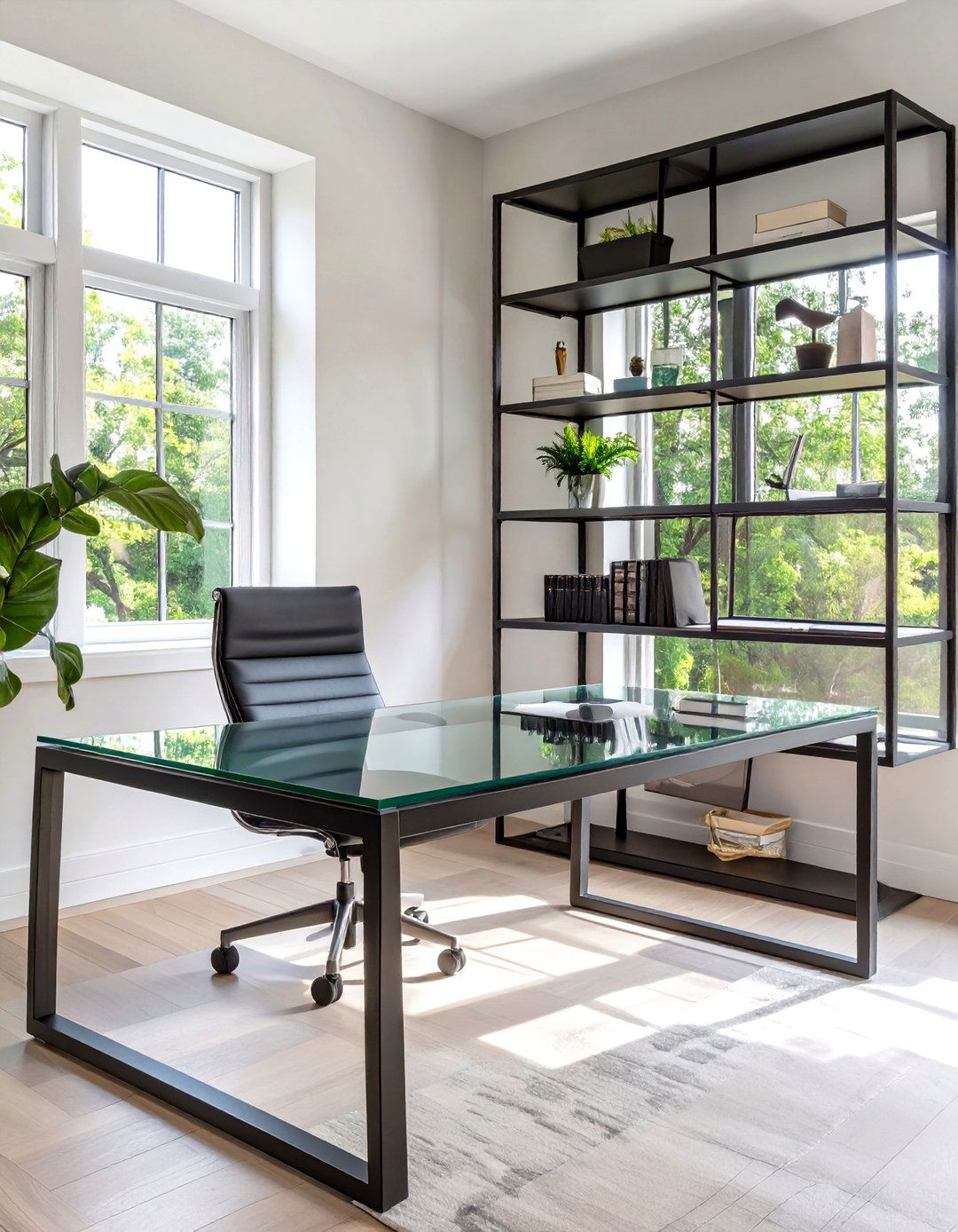 The Sleek Glass and Metal Home Office - 30 ikea home office ideas