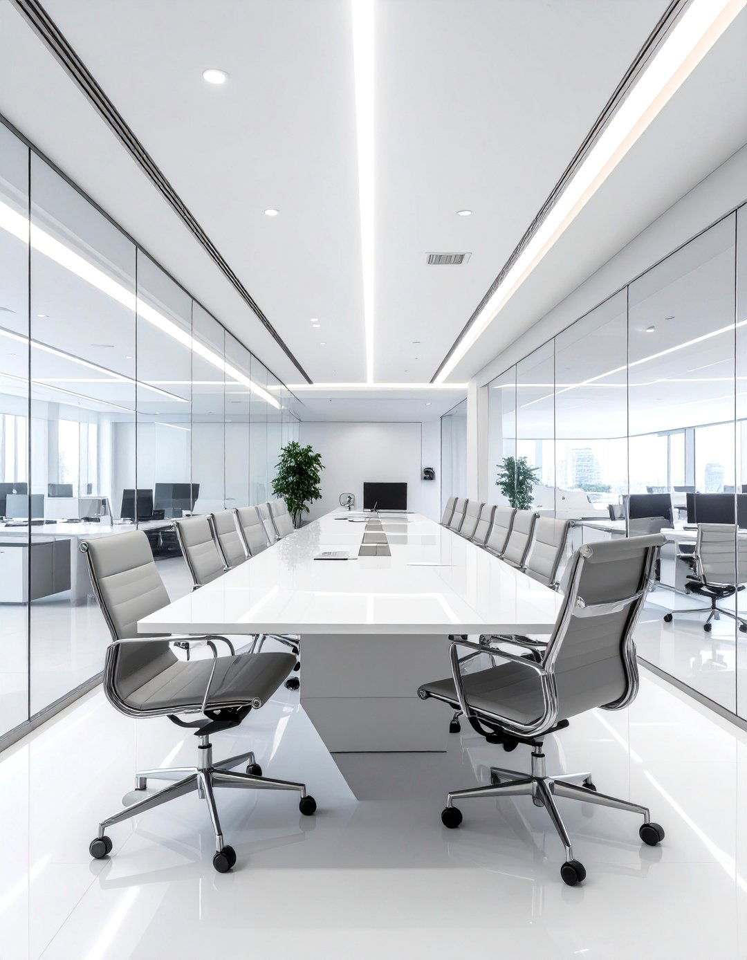 The Sleek High Gloss Modern Office - 30 corporate interior design ideas