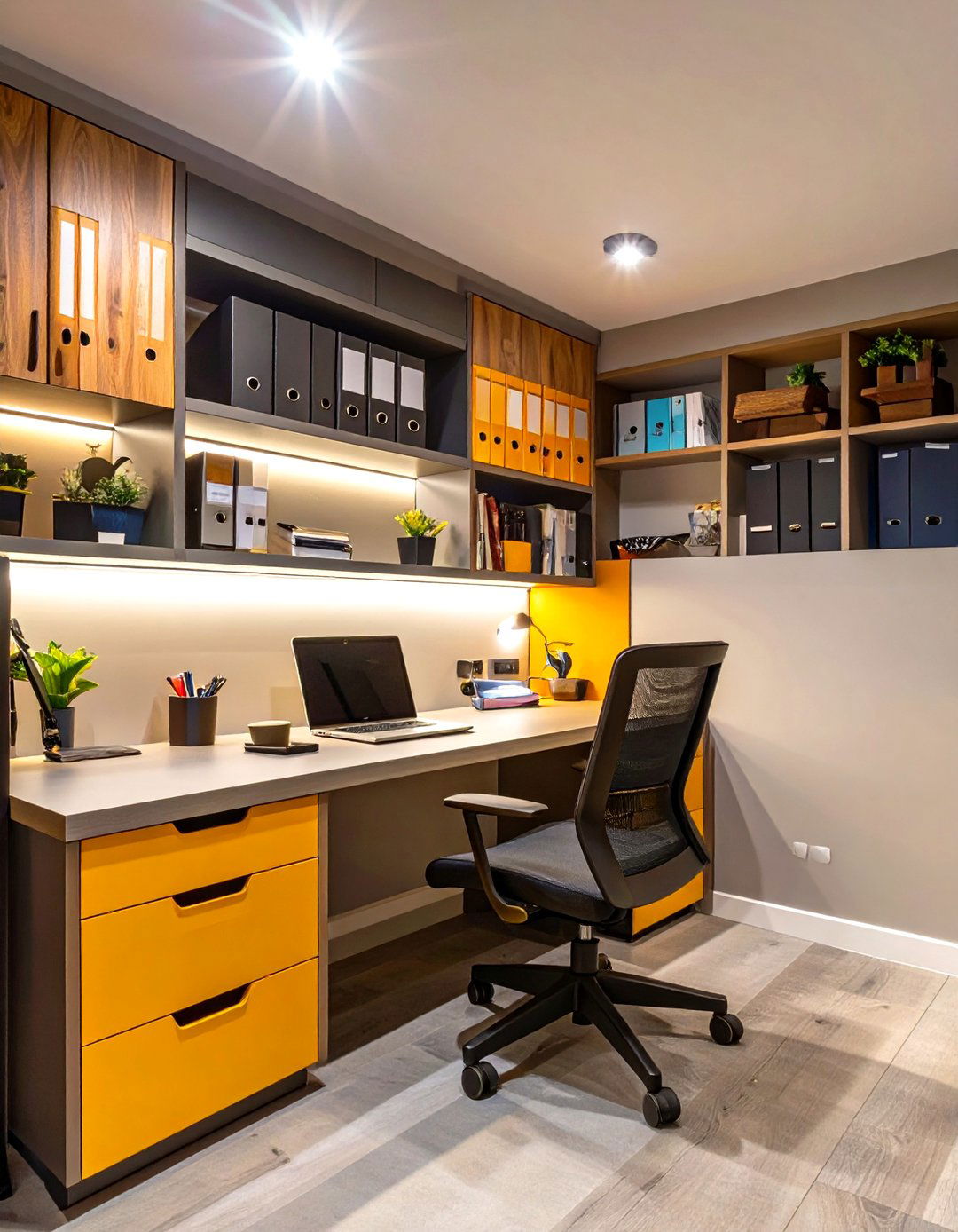 The Sleek Home Office Basement Conversion - 30 basement organization ideas