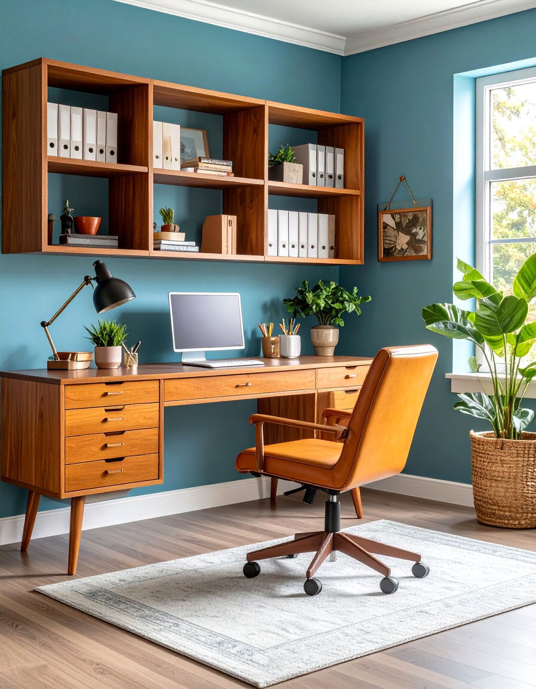 The Sleek Home Office with Built ins - 30 1950s interior design ideas