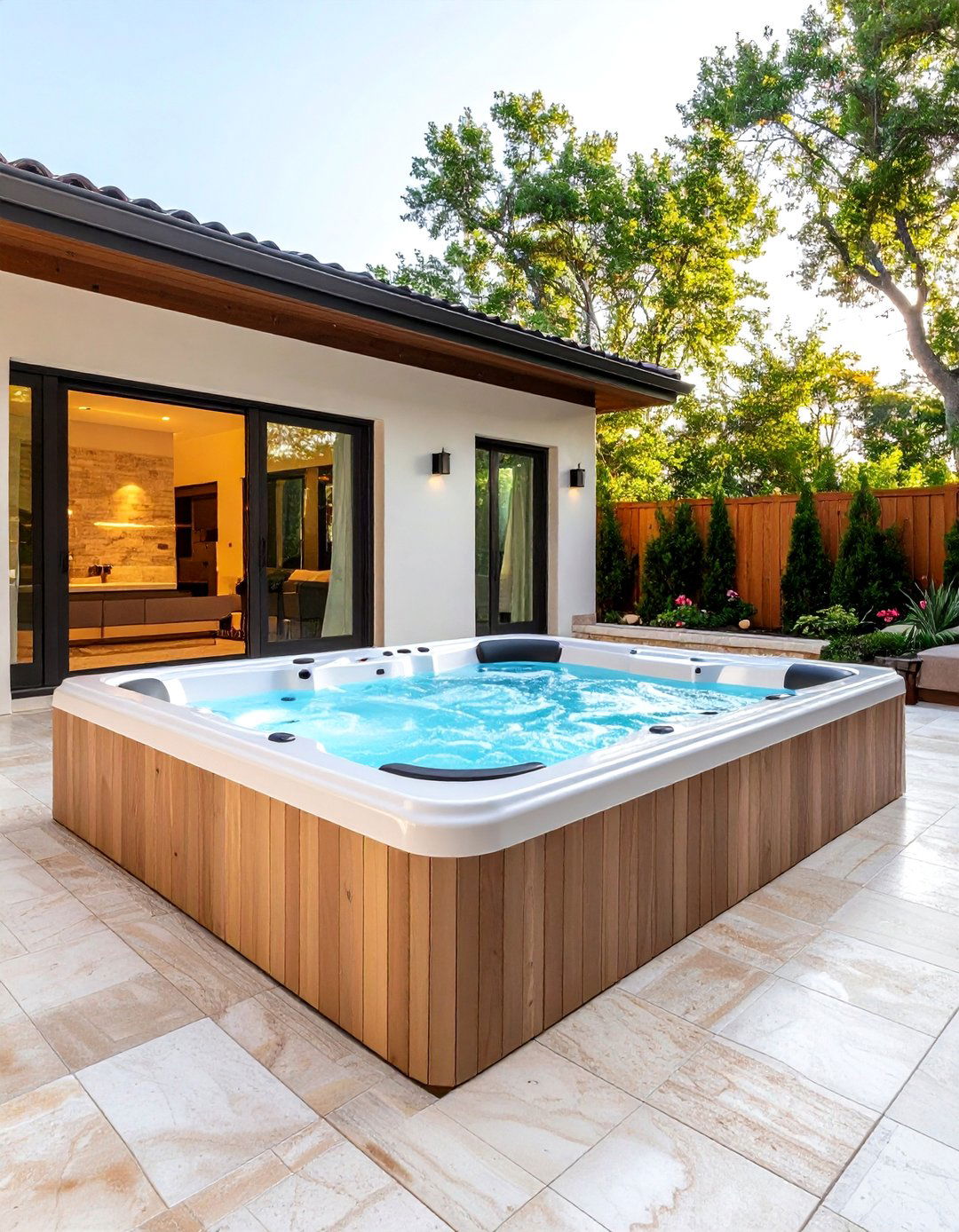 The Sleek In Ground Spa Design - 30 backyard hot tub ideas
