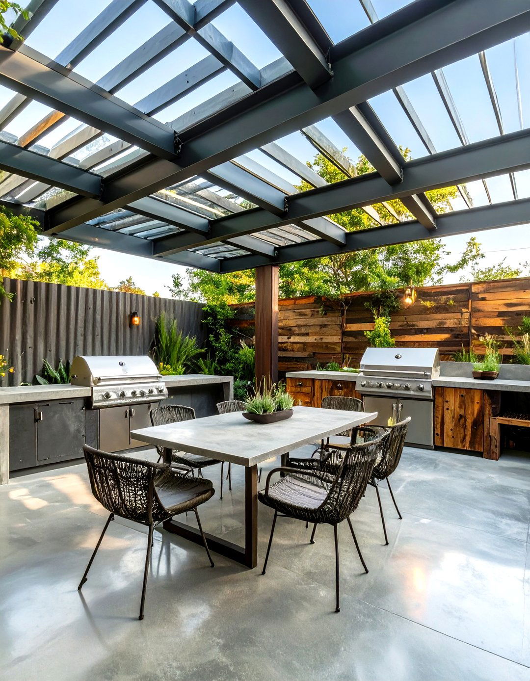 The Sleek Industrial BBQ Patio - 30 bbq patio ideas