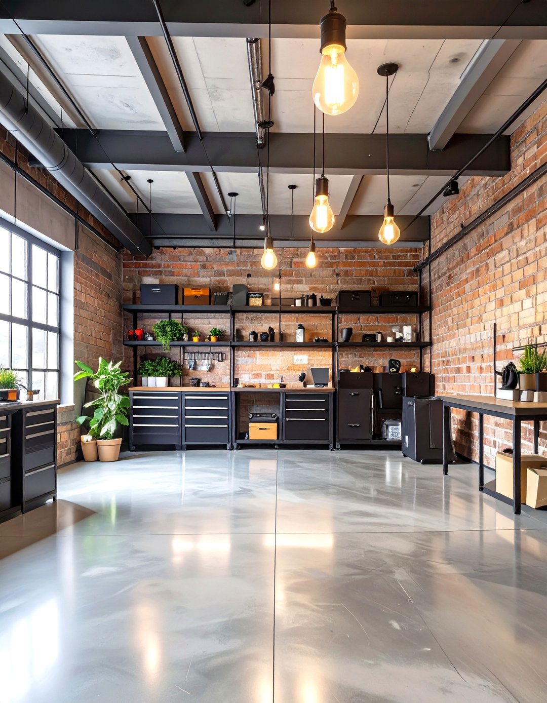 The Sleek Industrial Loft Garage - 30 garage setup ideas