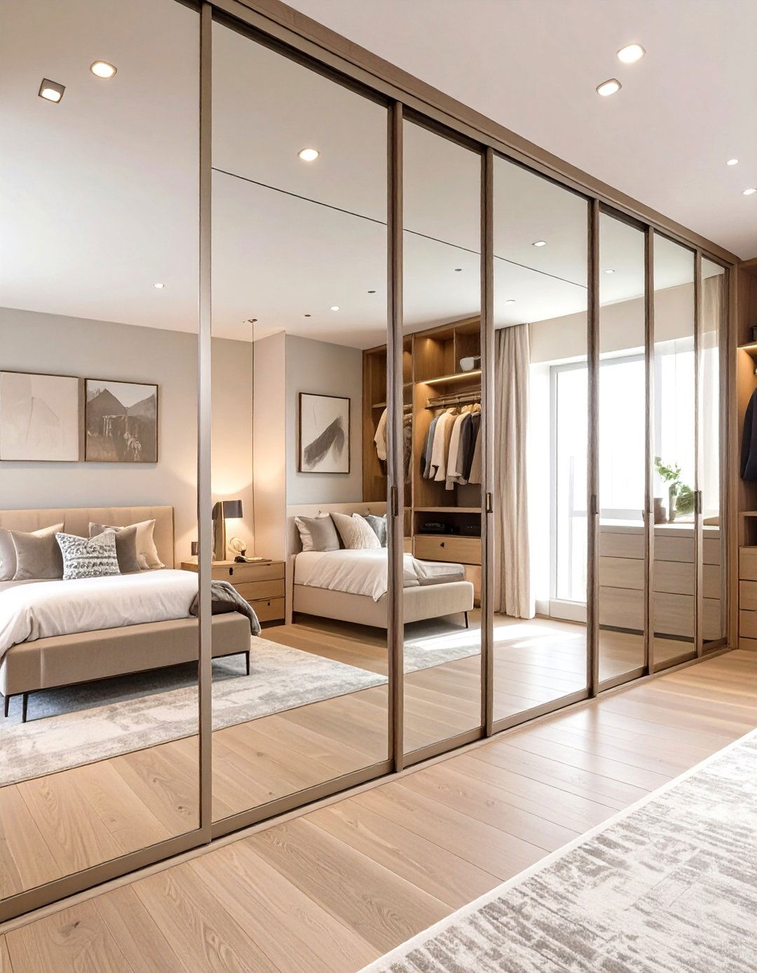 The Sleek Mirrored Closet Wall - 30 master bedroom closet ideas
