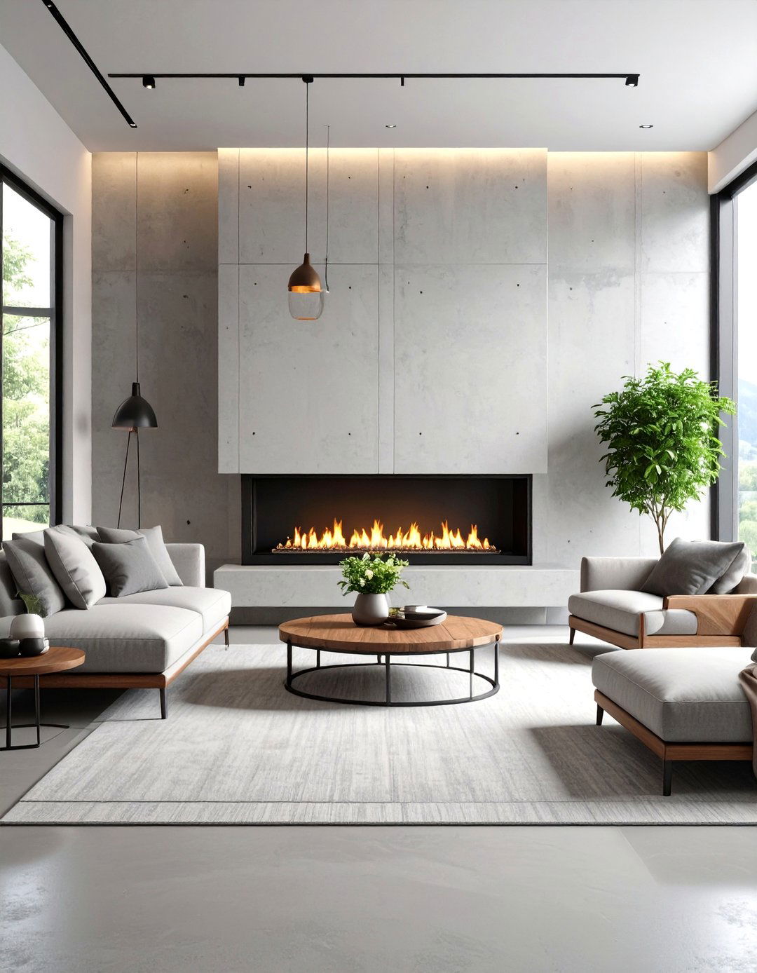 The Sleek Modern Living Room Fireplace - 30 living room with fireplace decor ideas