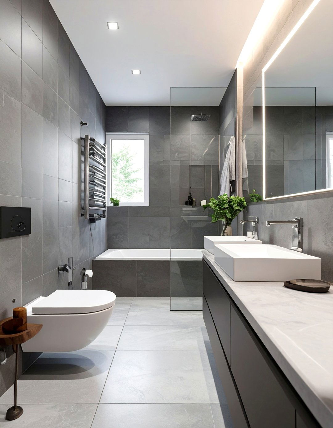 The Sleek Monochromatic Bathroom - 30 bathroom decoration ideas