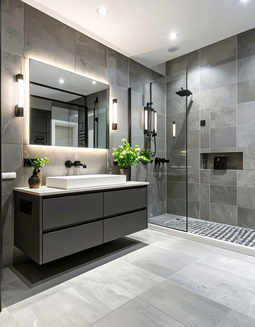 The Sleek Monochromatic Bathroom - 30 home decor ideas thehometrotters