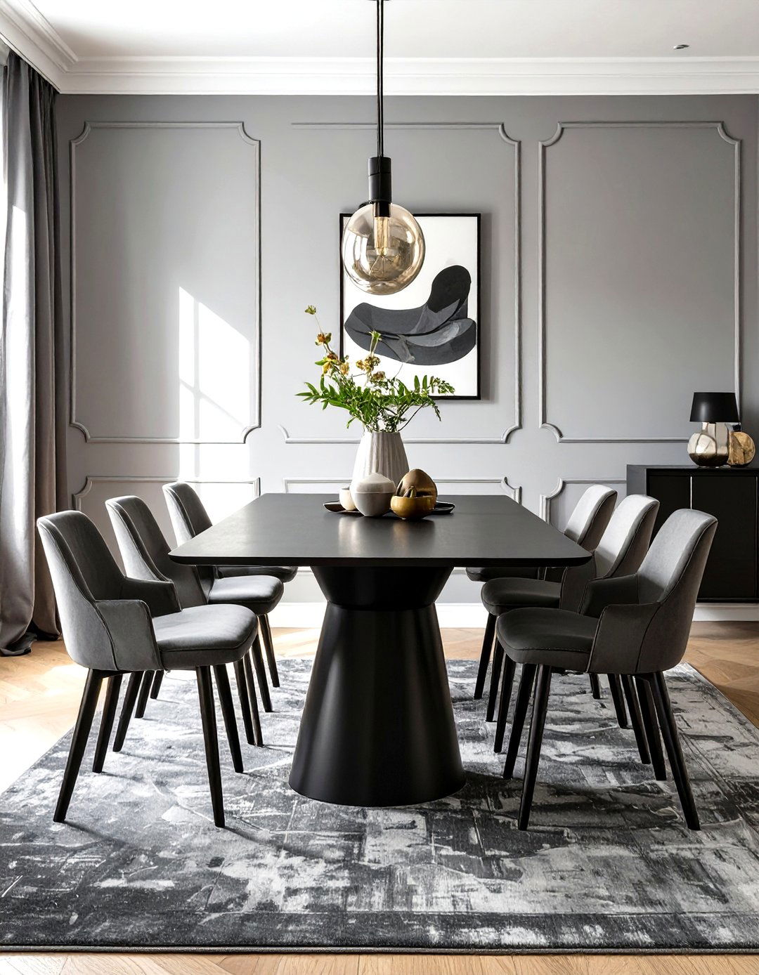 The Sleek Monochromatic Dining Room Table - 30 dining room table ideas
