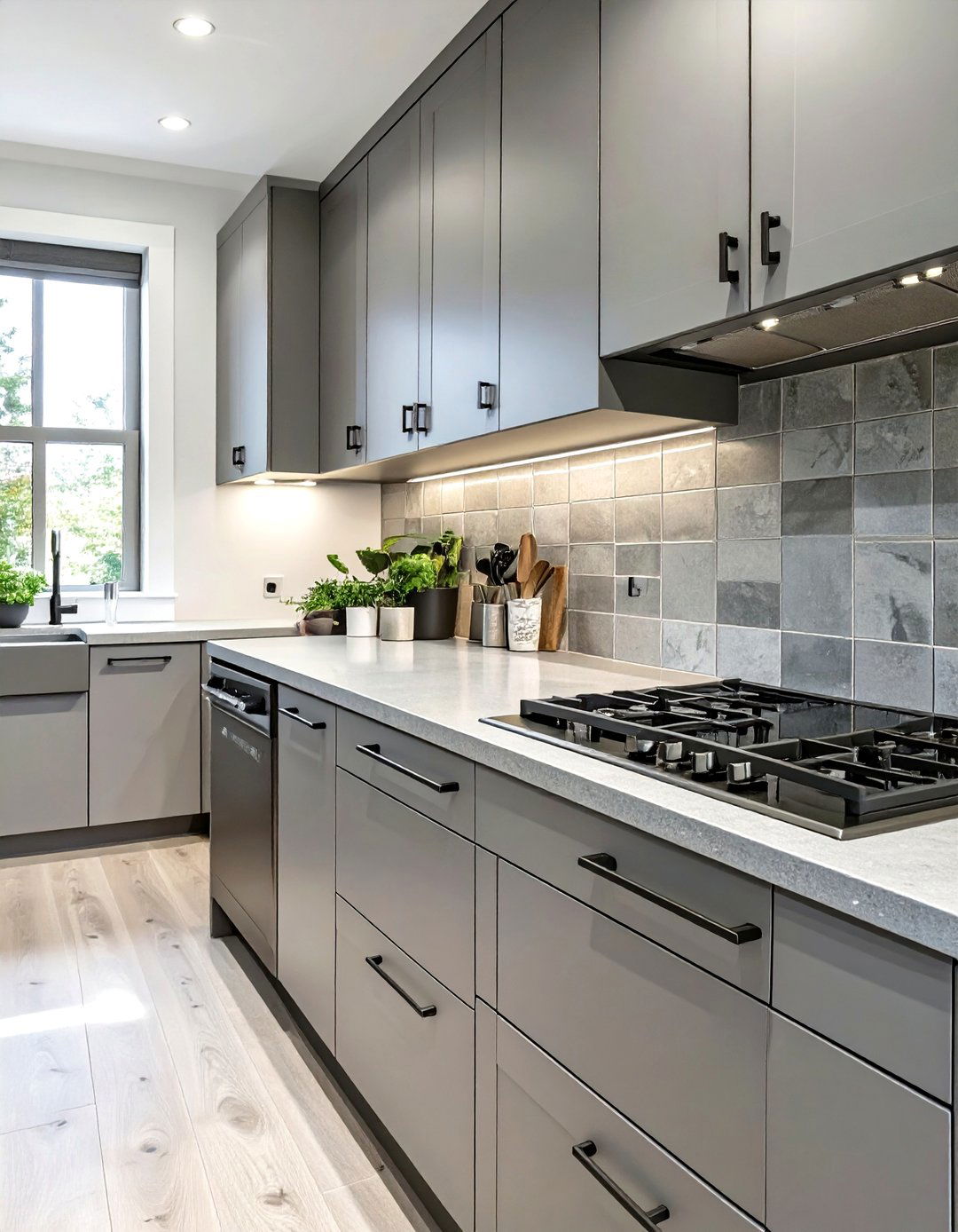 The Sleek Monochromatic Gray Kitchen - 30 modern kitchen decor ideas